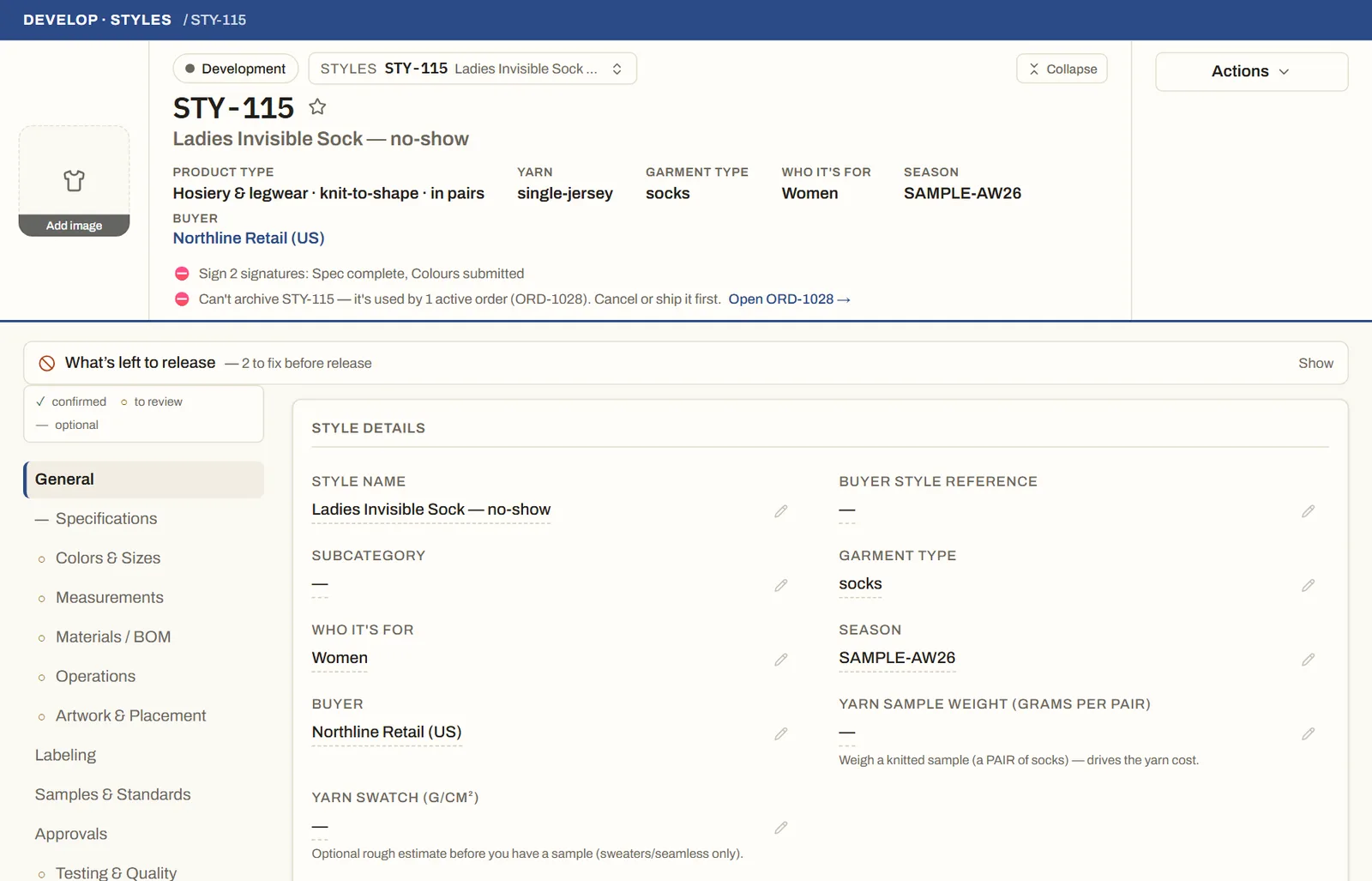 A style: what is left before release, and every section of the spec.